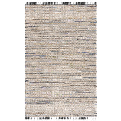 Cape Cod 153 Hand Woven Denim/Jute/Cotton Rug in Blue/Beige