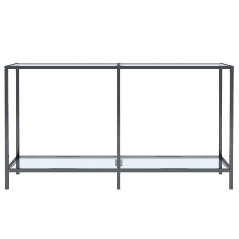 Hannmeike Glass Top Console Table, Transparent, 75.5 x 140 x 35 cm