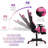 Latitude Run® Adjustable Faux Leather Swiveling Gaming Chair Game Chair with Footrest in Pink