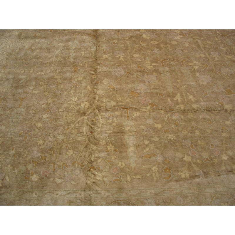 Tapis indien antique décoratif délavé clair