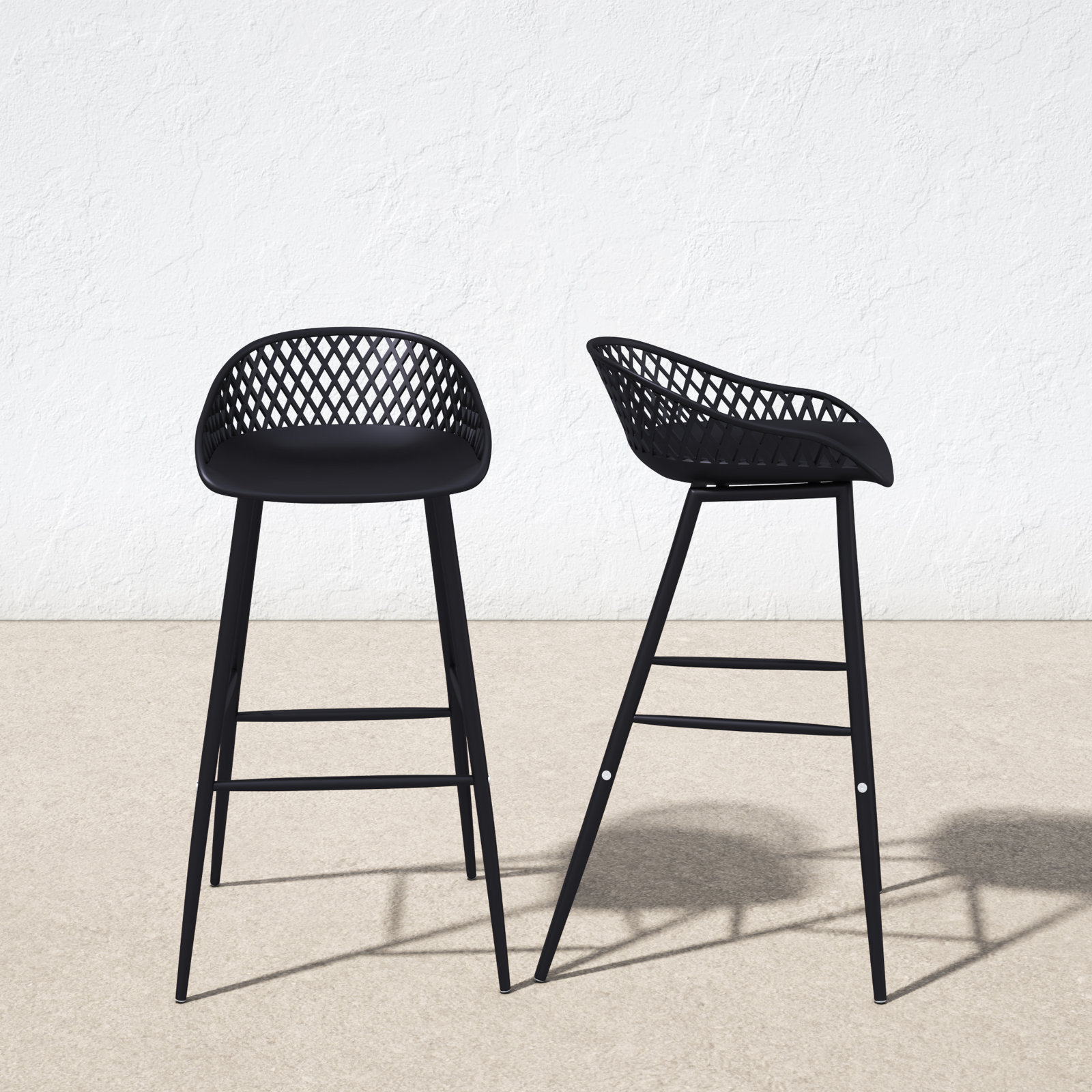Newark Patio Bar Stool, Black, 29"
