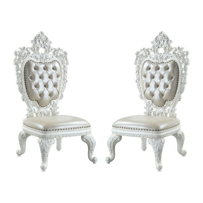 19'' H Tufted Faux Leather Upholstered Side Chair