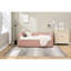Lit de jour en velours rose avec grille en diamant moderne, conception escamotable, cadre de lit, convient à la chambre à coucher et au lit d'invité, grille de construction, configuration de pièce