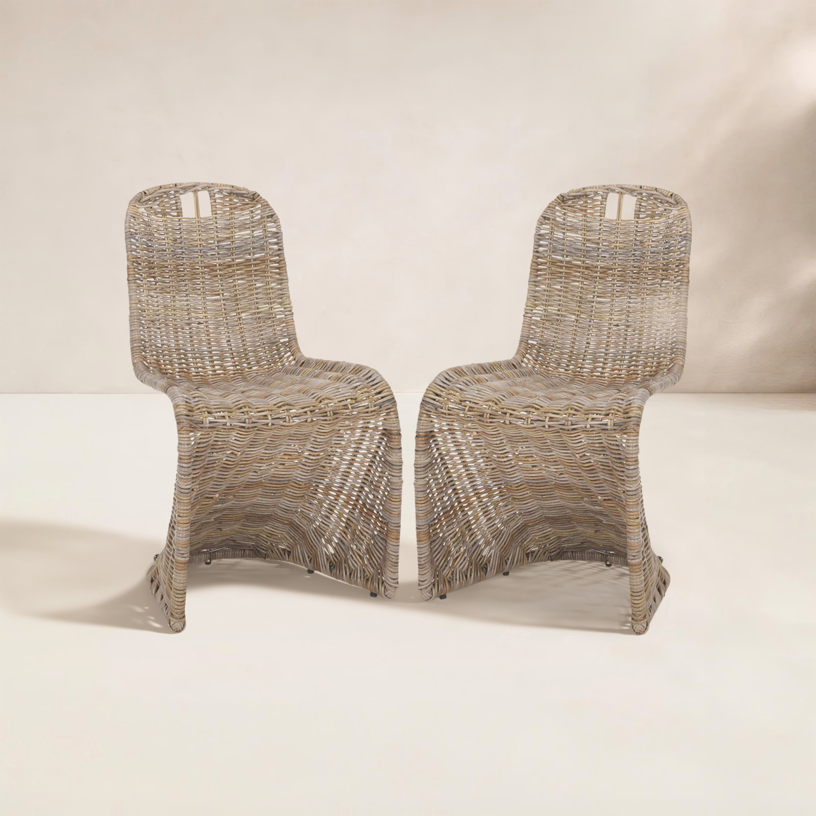 Celeste Outdoor Wicker Dining Chair, Gray