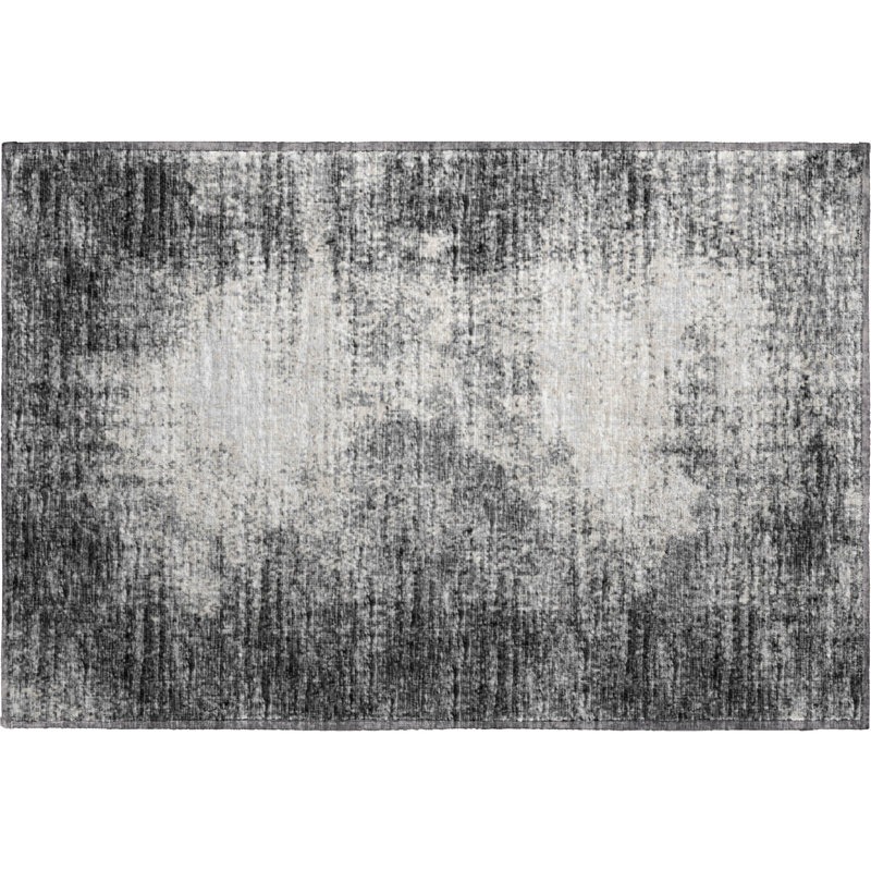 Tapis noir lavable à la machine de qualité supérieure Mayfield, Rectangle 1 pi 8 po x 2 pi 6 po