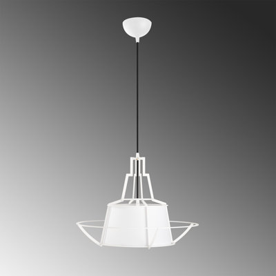 Luminaire suspendu tambour simple à 1 lumière Leda