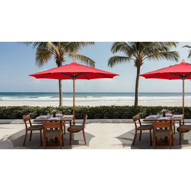 Parasol de marché 9 pi Prestige, Toile Sunbrella® rouge Jockey