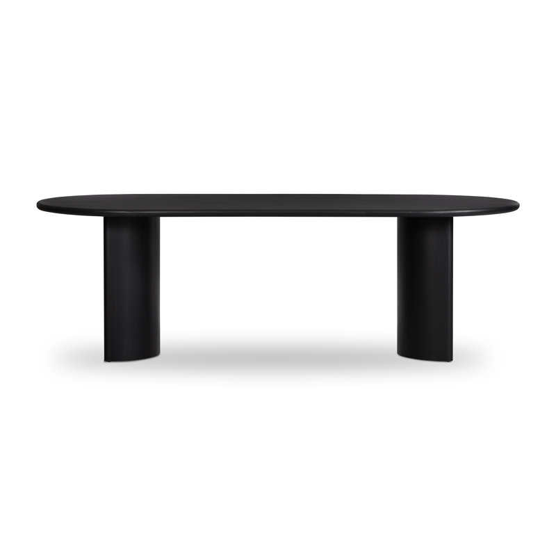 Paden Oval Double Pedestal Dining Table, 30" H x 118" W x 42" D, Aged Black Acacia