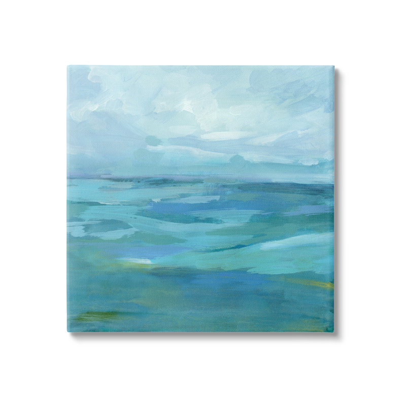 «Flowing Ocean Tide Abstract» par Victoria Barnes - Peinture, H 17 po x l 17 po x P 1,5 po, Toile tendue