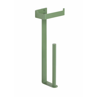 Slim upright toilet paper holder with spare