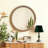 Round Distressed Wood Beaded Wall Mirror-193147820