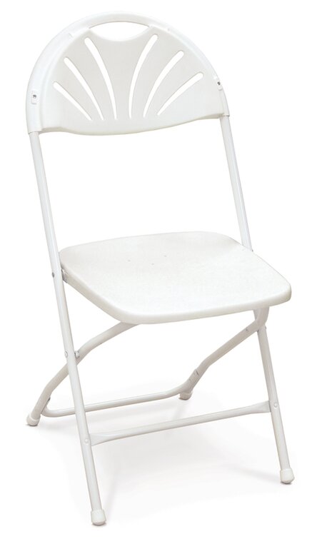 Set Of 2 White Resin Folding Event Chairs - 1,000 Lbs. Static