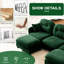 Canapé modulaire à 4 places avec revêtement en chenille, siège ergonomique, dossier rembourré et 2 coussins décoratifs pour la chambre à coucher-1932306729-1932306743