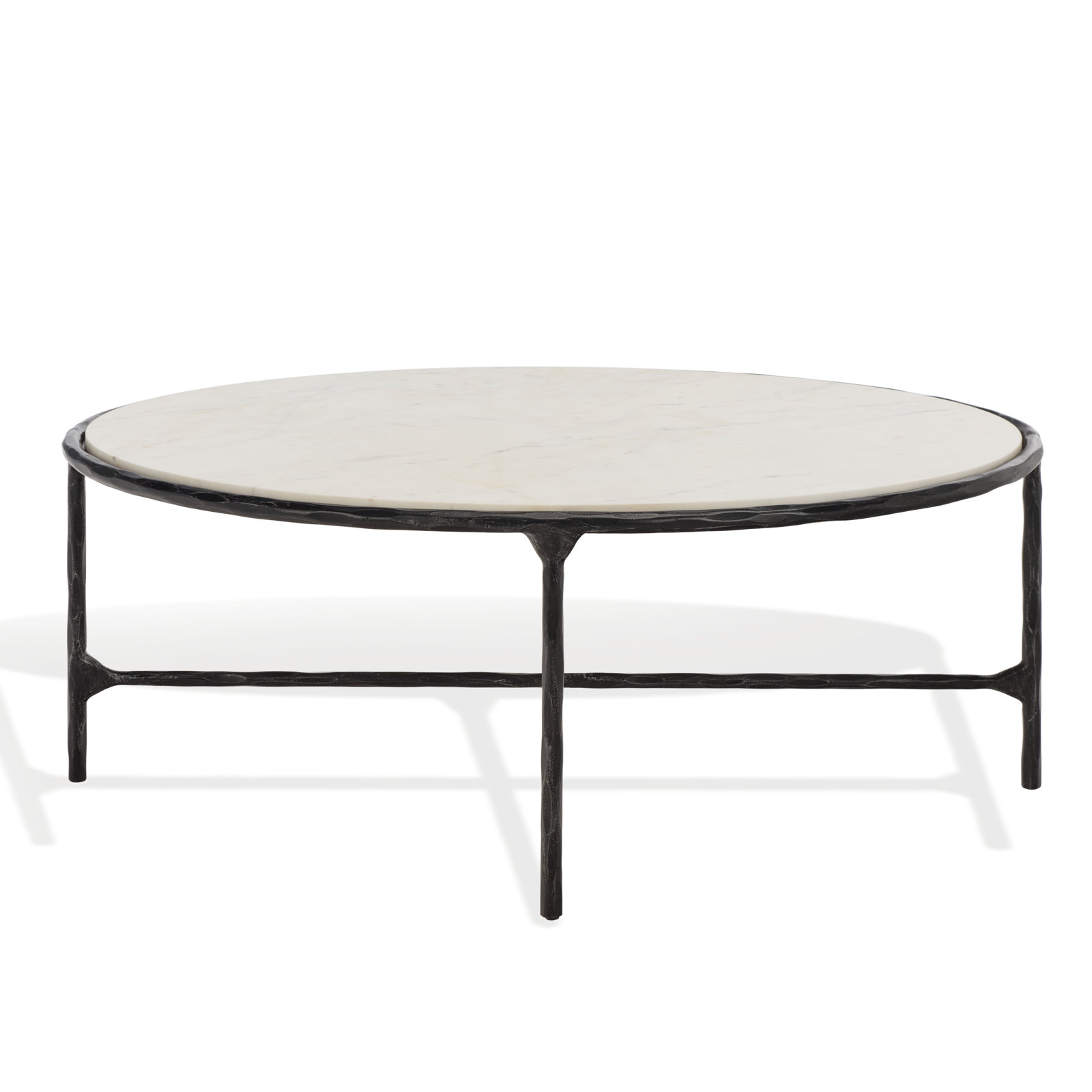 Evelynn Coffee Table, Black, White Marble