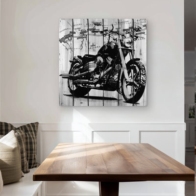 Gray Motorcycle Metal Print | Black and Gray Home Decor