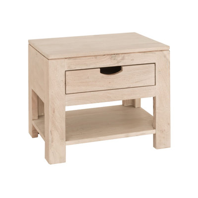 50 cm W Solid Wood Bedside Table