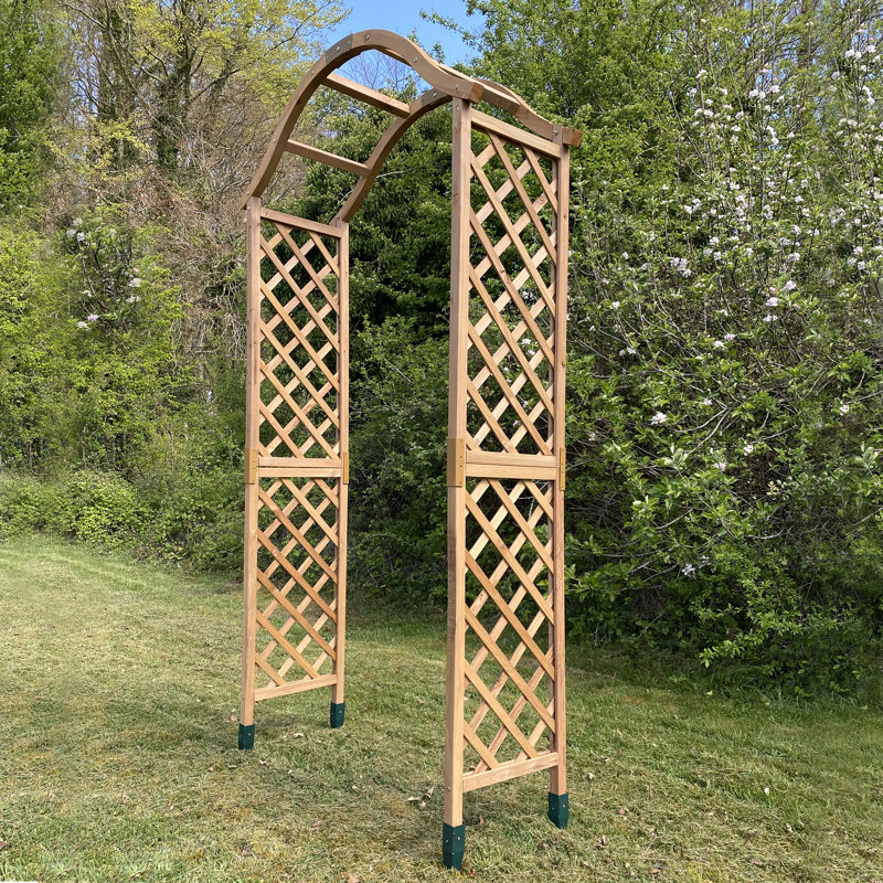 Boule 115cm W x 40cm D Solid Wood Arbour in Tan