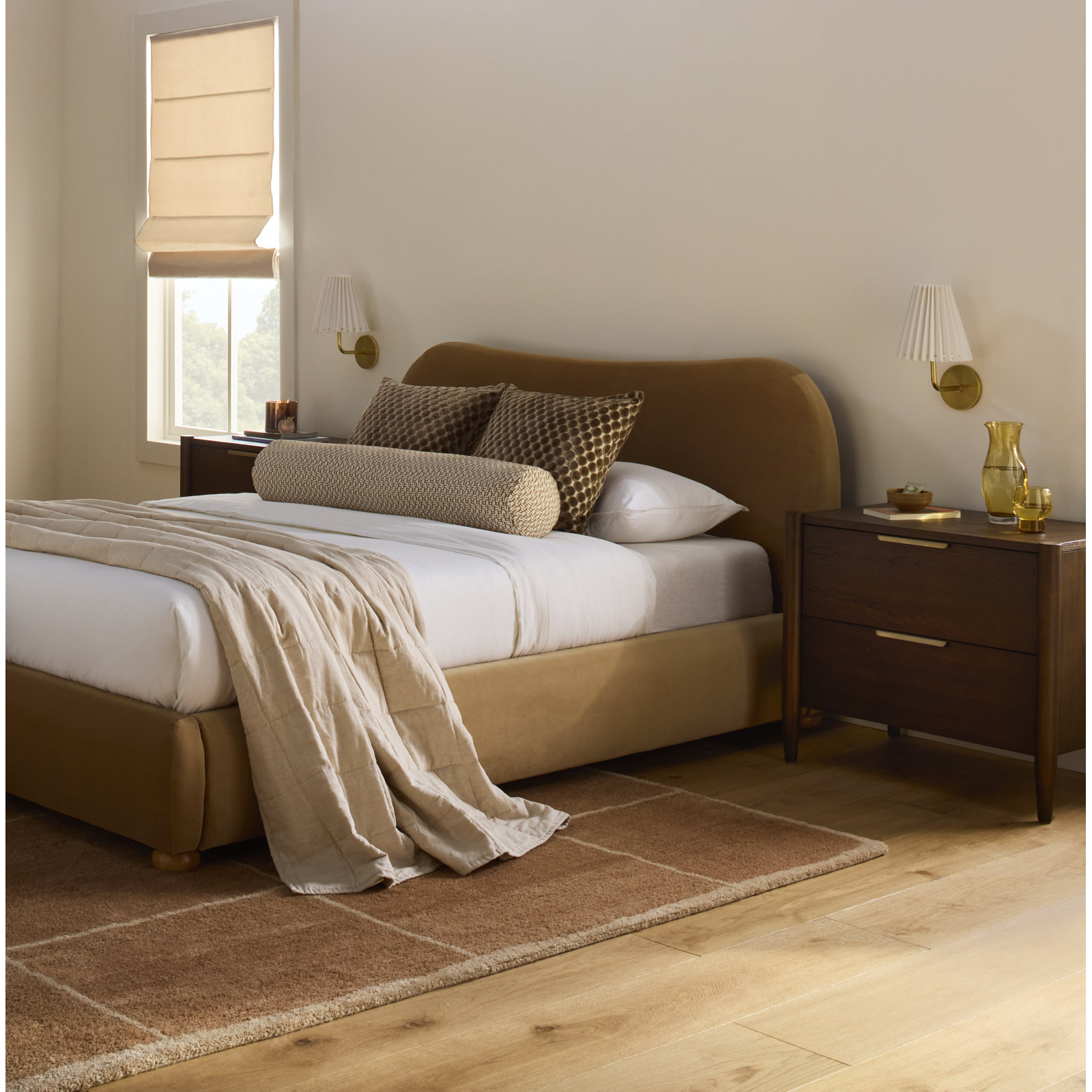 Reece 30" 2 Drawer Wood Nightstand, Rich Walnut