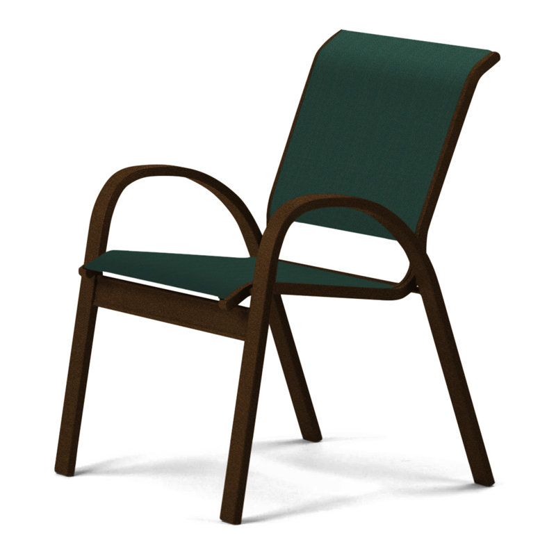 Chaise de patio empilable Hiraku, Vert forêt 22D Sunbrella® vert, Kona texturé