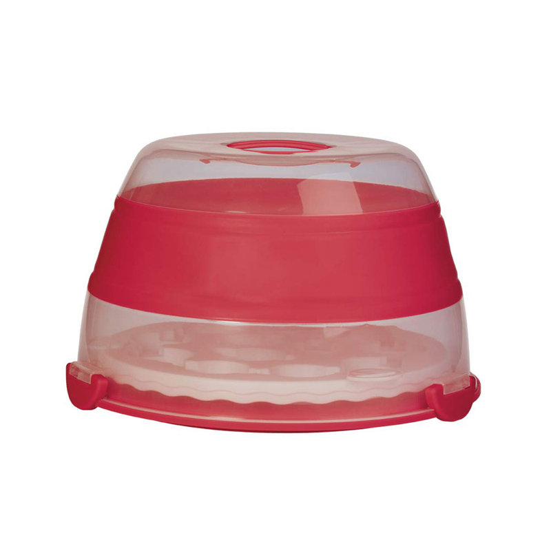Récipient de rangement pour aliments 6 onces cupcake repliable international, Rouge