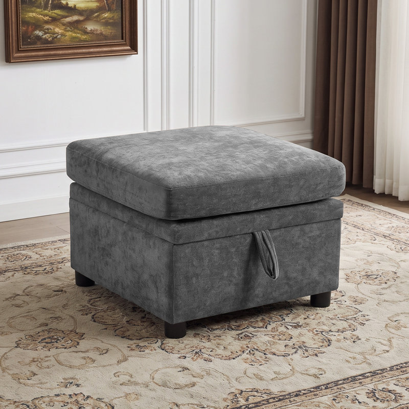 Pouf de rangement de 61,5 cm pour canapé d'angle modulaire – Repose-pieds moderne rembourré avec rangement dissimulé