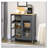 30" Rolling Kitchen Island with Wine Rack