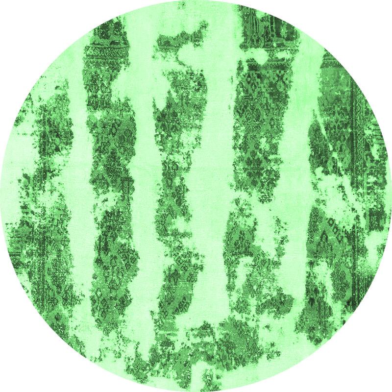 Washable Abstract Indoor Rug, Round 5'