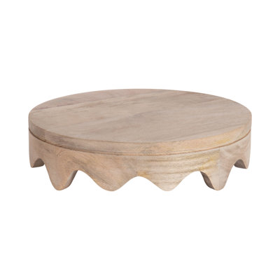 Plateau de service rond en bois Nara