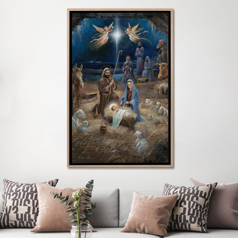 «Silent Night», reproduction d'art sur toile encadrée, Beige, Impression encadrée sans passe-partout, H 60 po x l 40 po