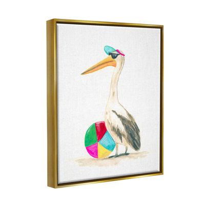 Stork & Beach Ball, reproduction d'art sur toile