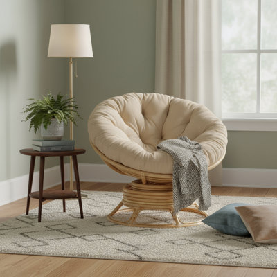 Aniylah Wicker / Rattan Swivel Papasan Chair