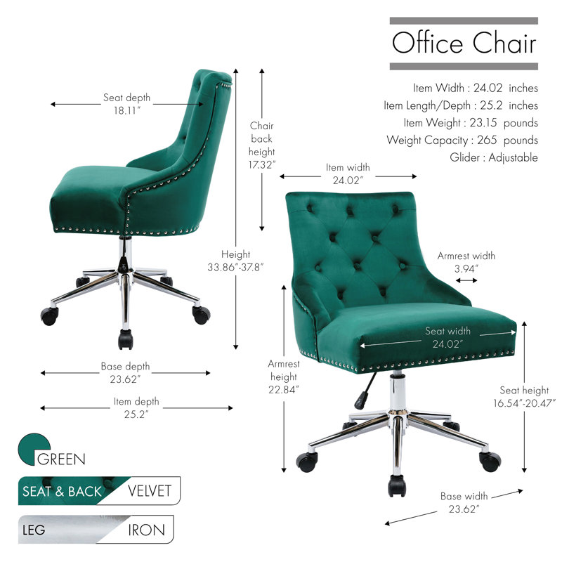 Chaise de travail Menke, Vert
