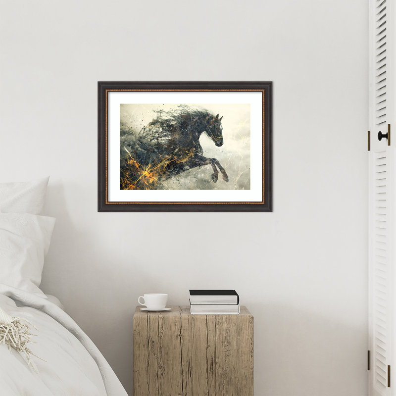 «Horse No 15» par Rafal Kulik, impression sur bois encadrée, H 20 po x l 27 po
