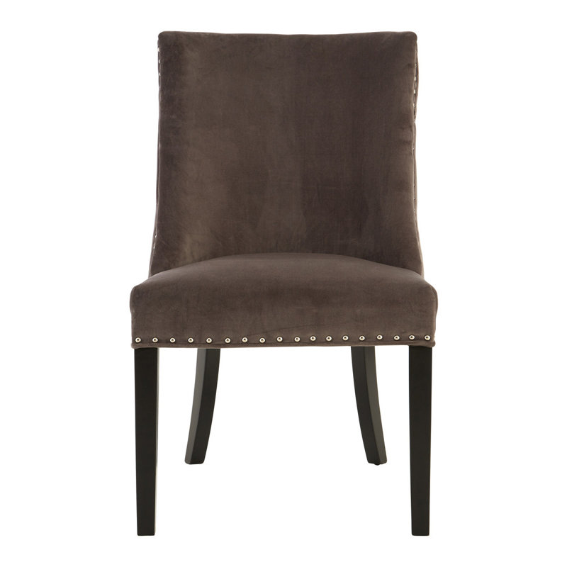 Ozbourn 45cm H Velvet Upholstered Side Chair, Brown
