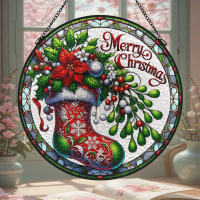 Panneau de vitrail de Noël pour Noël