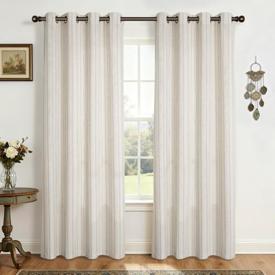 Paire de rideaux semi-transparents avec œillets Farmhouse