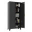 Armoire de rangement 71 po à 2 portes galbées, armoire de rangement en métal avec portes et tablettes réglables, pour chambre à coucher, salon, cuisine