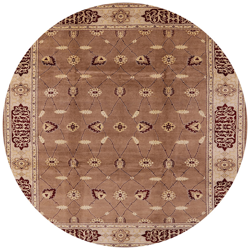 Tapis oriental beige / brun, Rond 3 pi