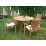 Marcelo Outdoor 5 - Piece Teak Dining Set