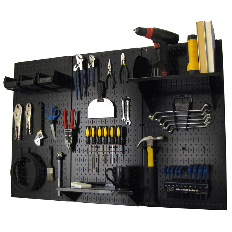 Pegboard Standard Tool Storage 32" H x 48" W Kit, Black