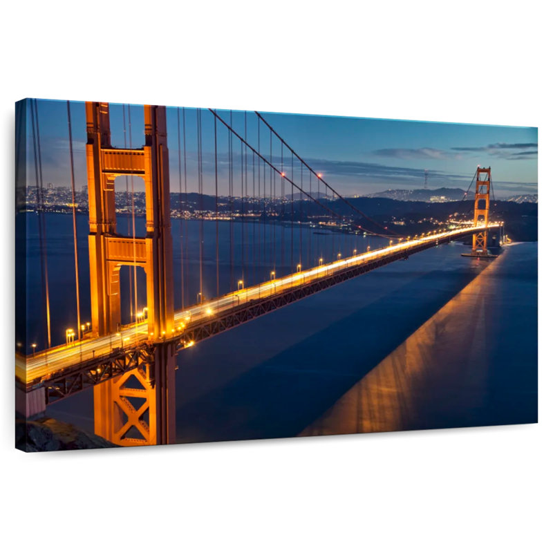 Lilie Golden Gate Bridge, San Francisco, après la tombée de la nuit, H 30 po x l 45 po