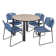 Kee Round Breakroom Table Top, 4 Zeng Stack Chairs
