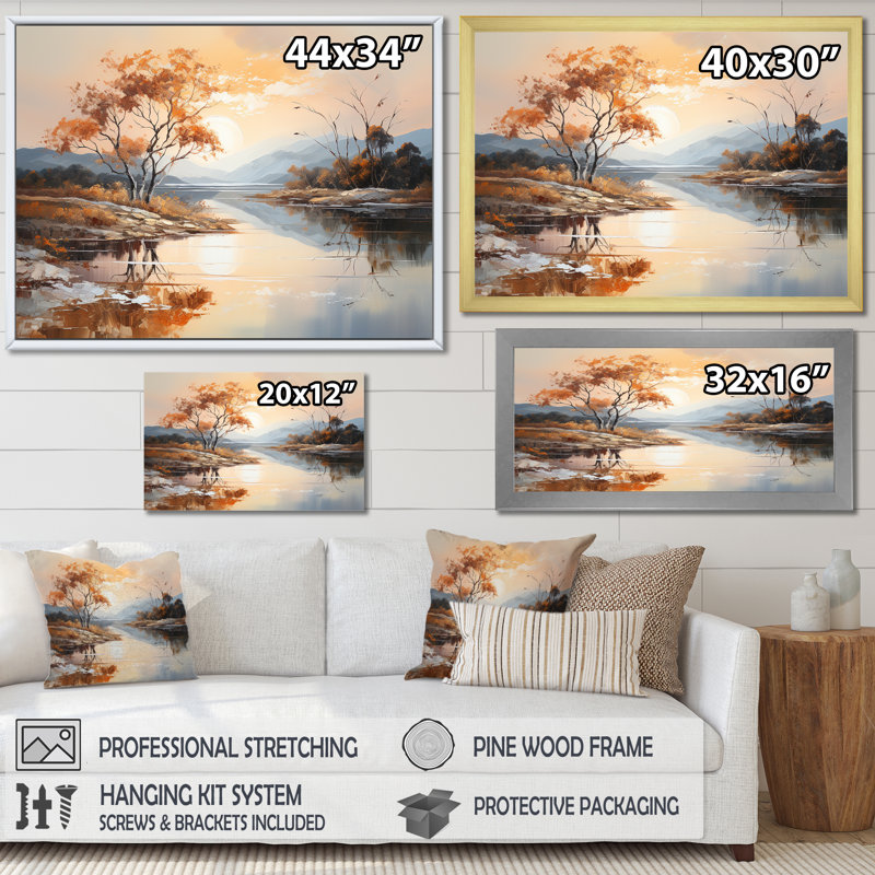 «Lakes Serenity Charm», impression sur toile, Toile tendue, H 12 po x l 20 po x P 1 po