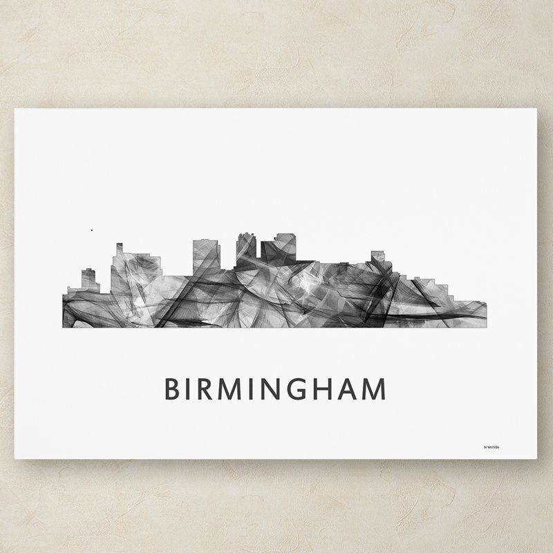 « birmingham alabama horizon wb-bw », reproduction d’impression sur toile tendue, H 16 po x l 24 po x P 2 po