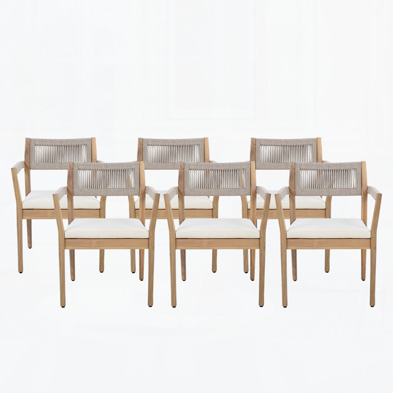 Ensemble de chaises d'extérieur (ensemble de 6), 6, Crème