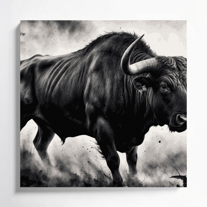 Art mural sur toile Wildlife Gaur, H 12 po x l 12 po