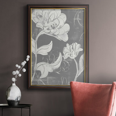 Grayscale Garden I, toile encadrée de qualité supérieure - prête à être accrochée