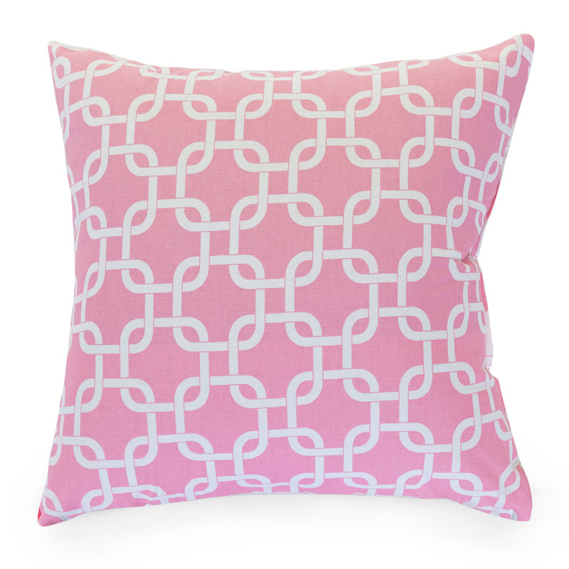 Links Geometric Cotton Reversible Throw Pillow, Purple, 24" x 24"