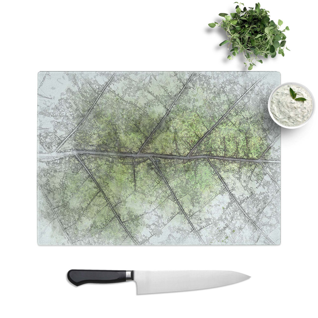Glass Leaf Lines in Abstract Chopping Board