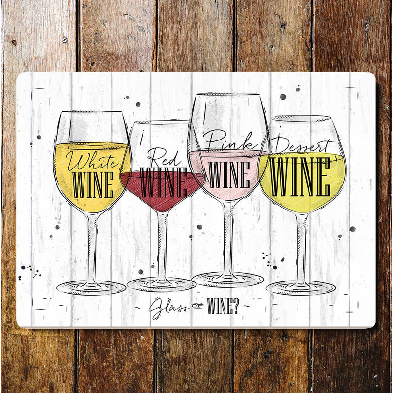 Glass Of Wine - No Frame Print on Metal